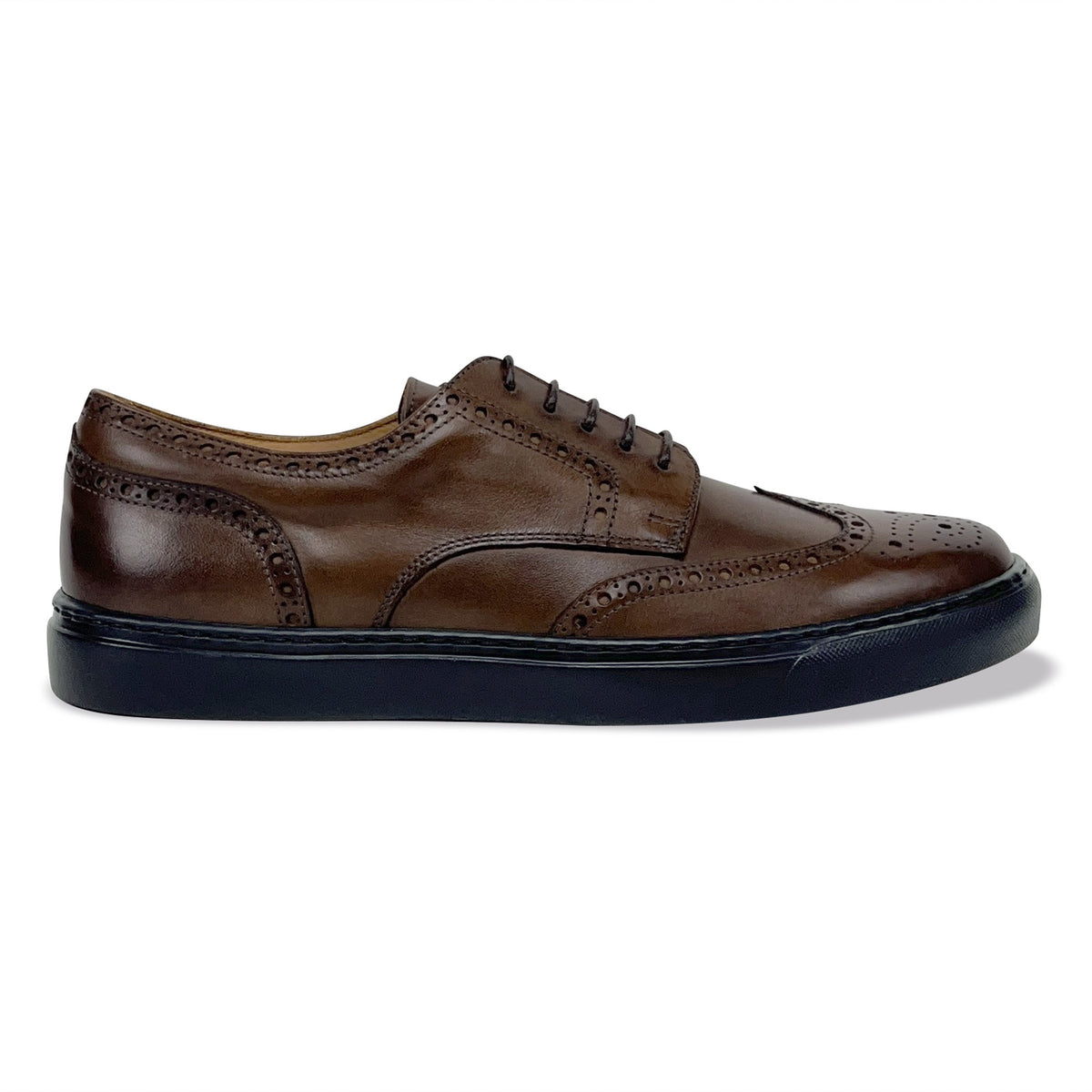 brown dress shoes white sole Don Giovanni I Men's Sneakers by Mocalmo 8 tik-ever Saylor's Striped Shirt Dress +Made from durable full Color::#30-Yellow Green