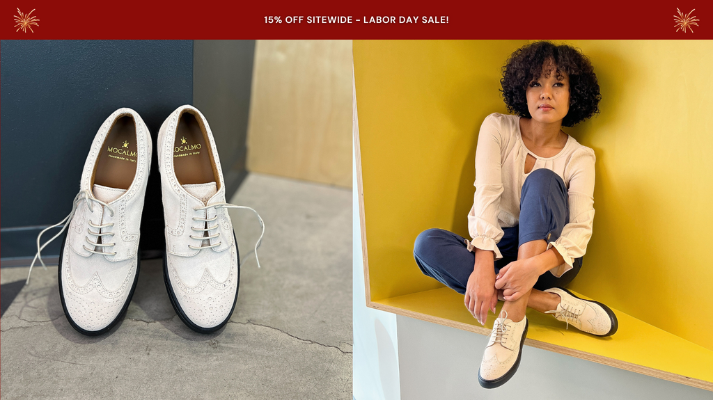 Women's Ivory Suede Wingtip Dress Sneakers - 15% off sitewide sale