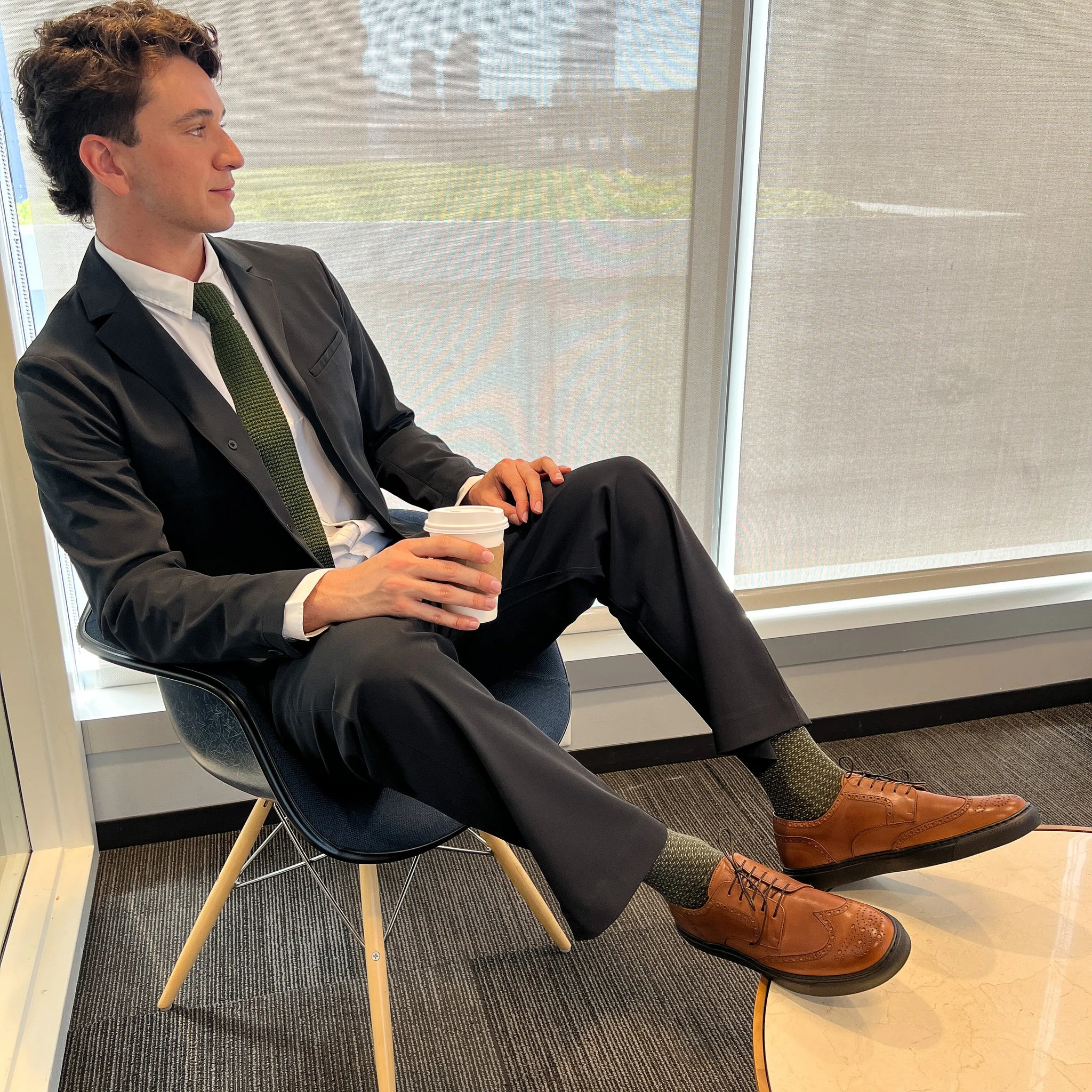 Men's Wingtip Cognac Dress Sneaker MOCALMO