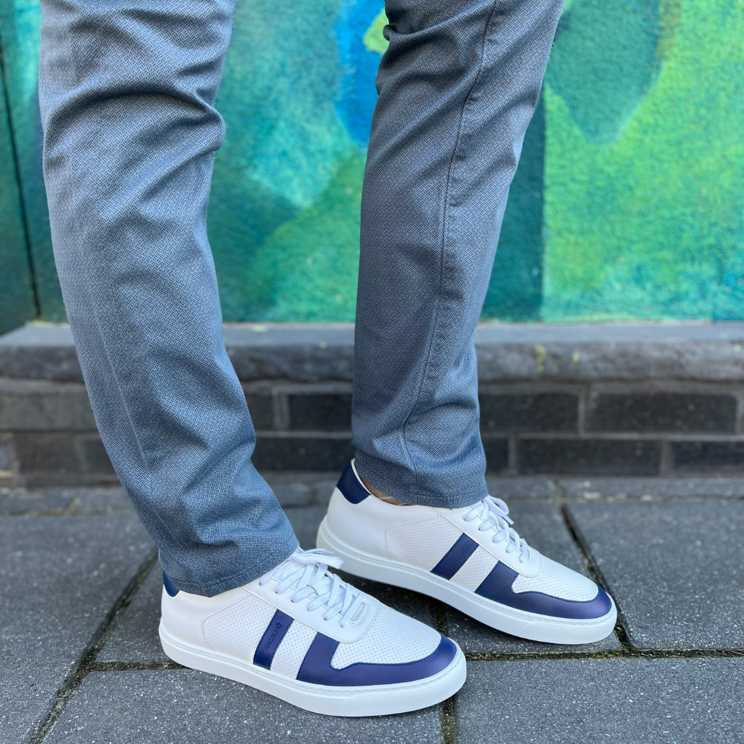 Otello Blue I Men's Italian Luxury Leather Sneakers by Mocalmo