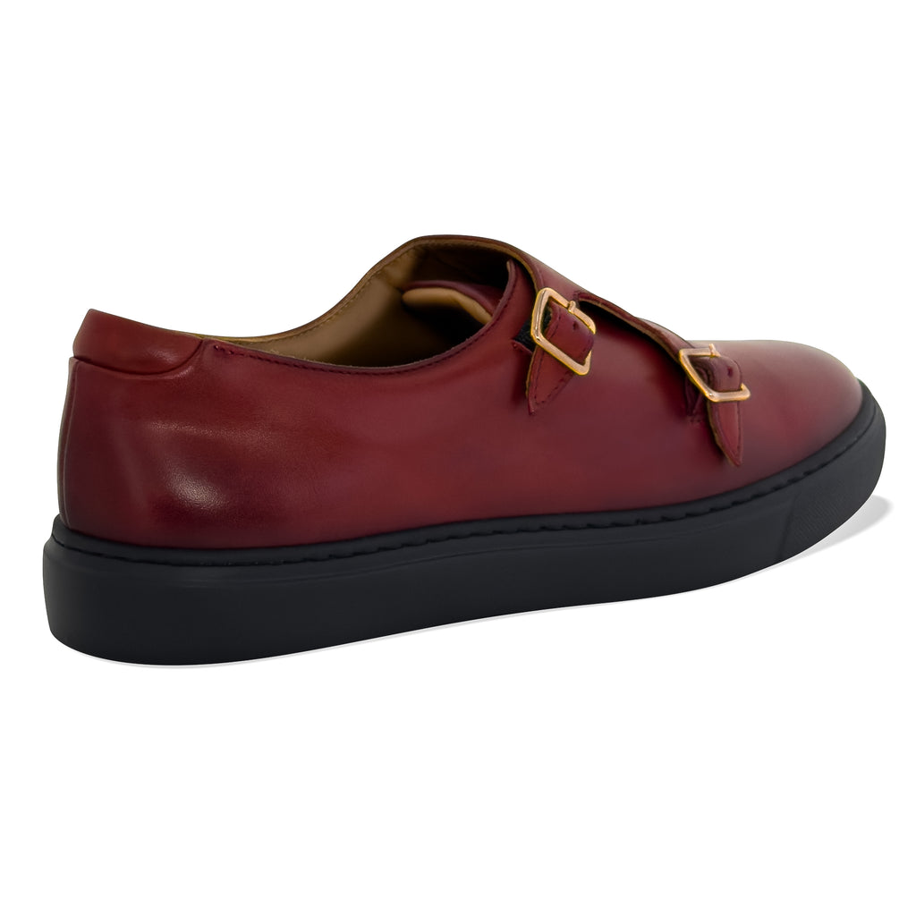 Women's bordo' double monk strap leather dress sneaker