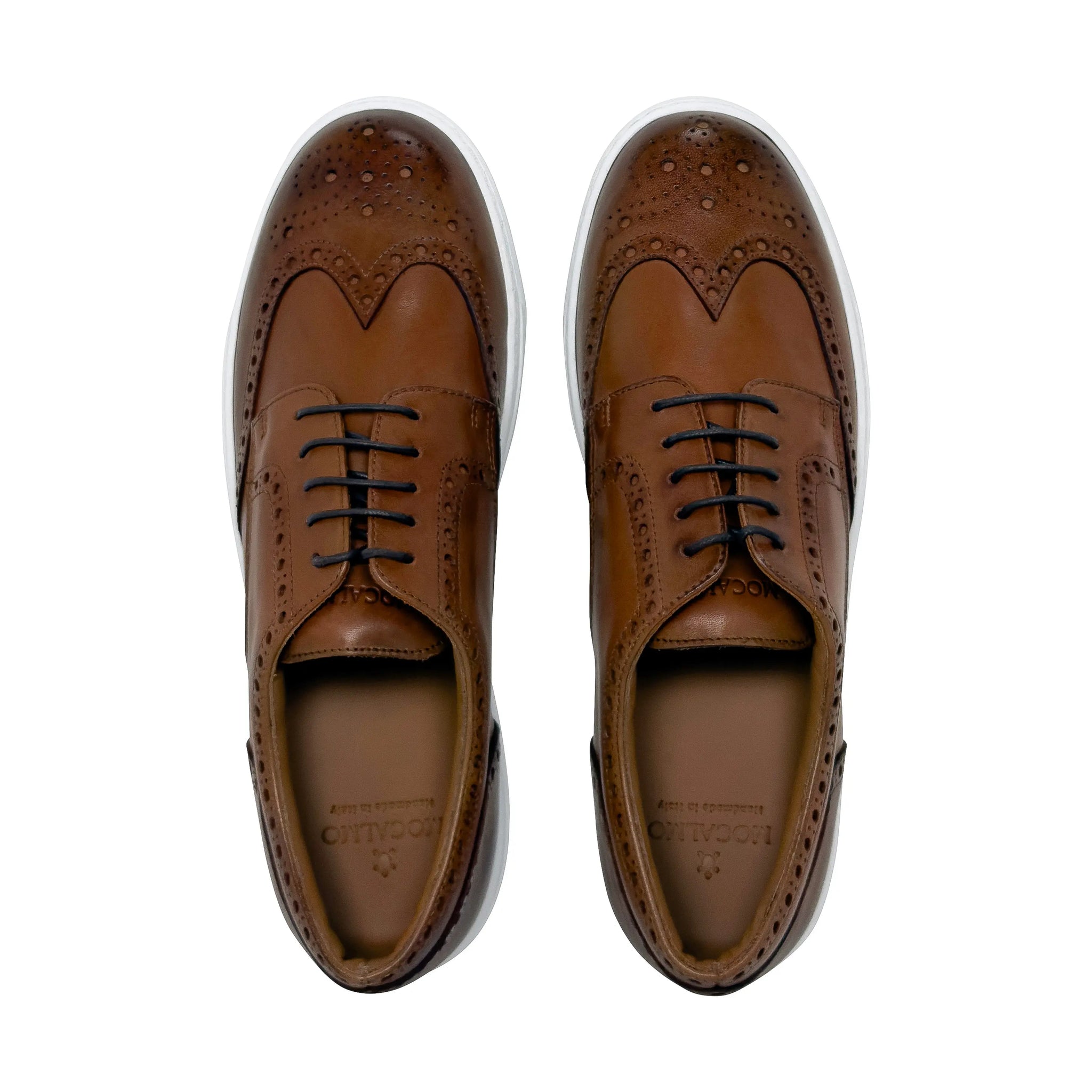 Men's Don Giovanni Wingtips - Cognac w/ White Sole Men's Don Giovanni Wingtips - Cognac w/ White Sole
